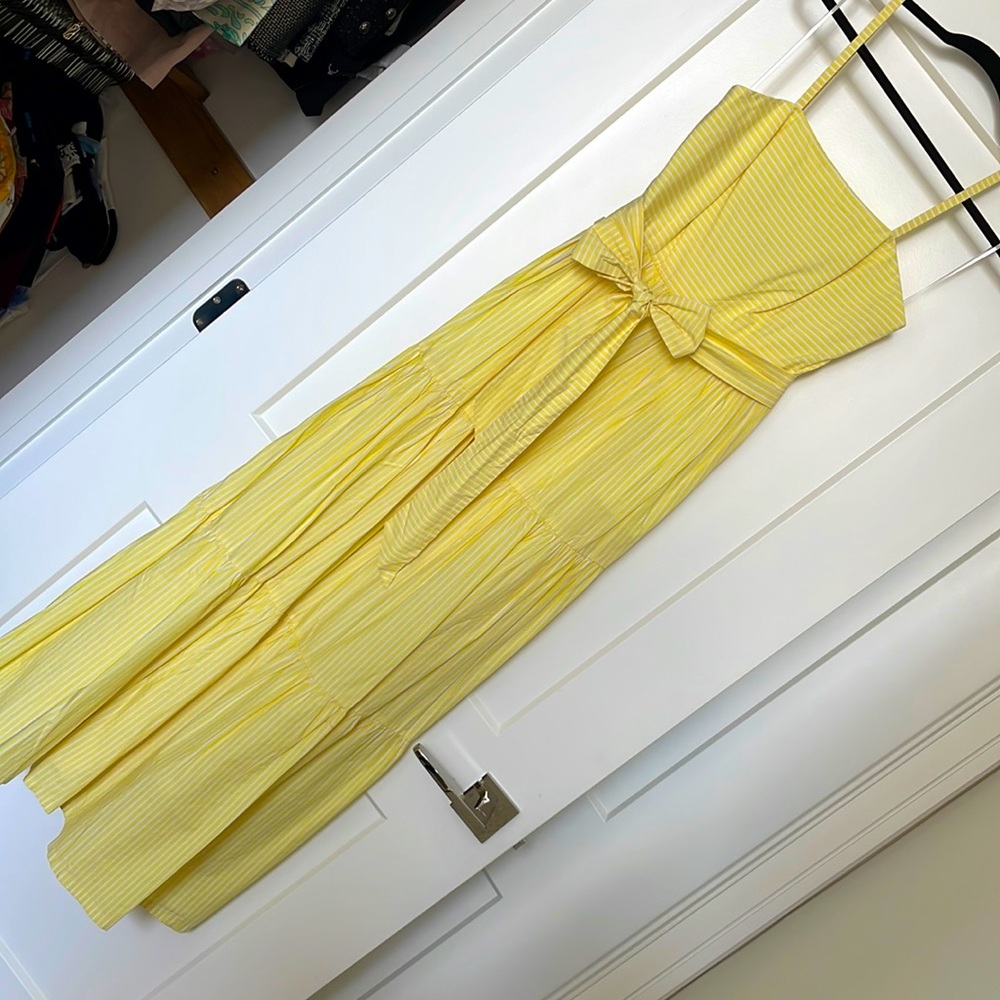 J. Crew Yellow Poplin Striped Maxi Dress - Size 6 - NWT